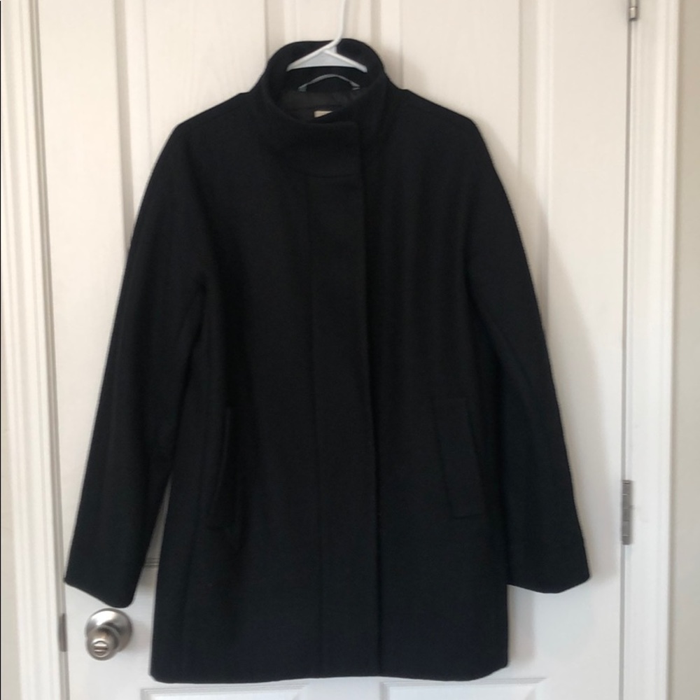J. Crew black cocoon coat sz 10